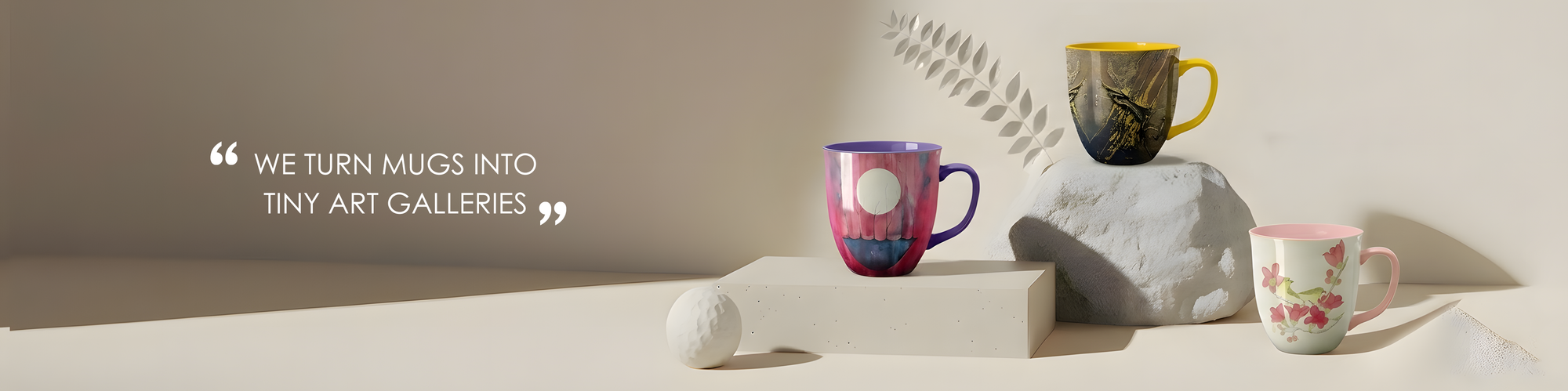 Gallery by Inhesion premium art-printed ceramic mugs in modern minimalist setting.