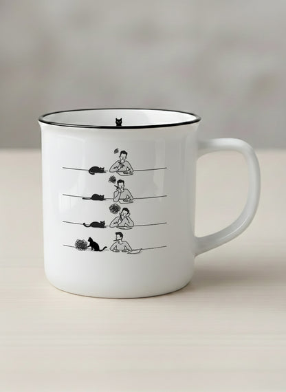 Enamel Mug | A Purrfect idea mug with cat comic by Tang Yau Hoong - Gallery By Inhesion