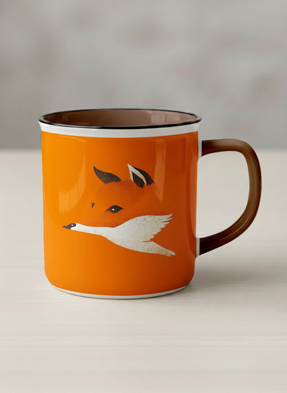 Enamel Mug | Flying Fox mug with whimsical flying fox-swan illustration by Tang Yau Hoong - Gallery By Inhesion