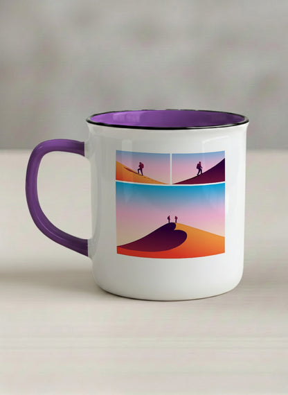 Enamel Mug | When Love Meets Us left view mug with lover comic by Tang Yau Hoong - Gallery By Inhesion
