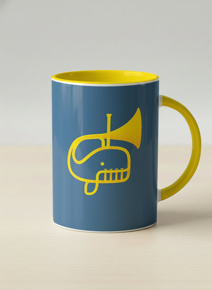 Hero Mug | Whale Song mug with a simple, bold yellow whale illustration by Tang Yau Hoong - Gallery By Inhesion