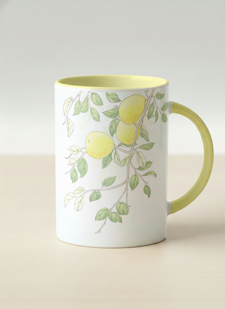 Hero Mug | Refreshing Pears mug with watercolor yellow pears by Alice Wong - Gallery By Inhesion