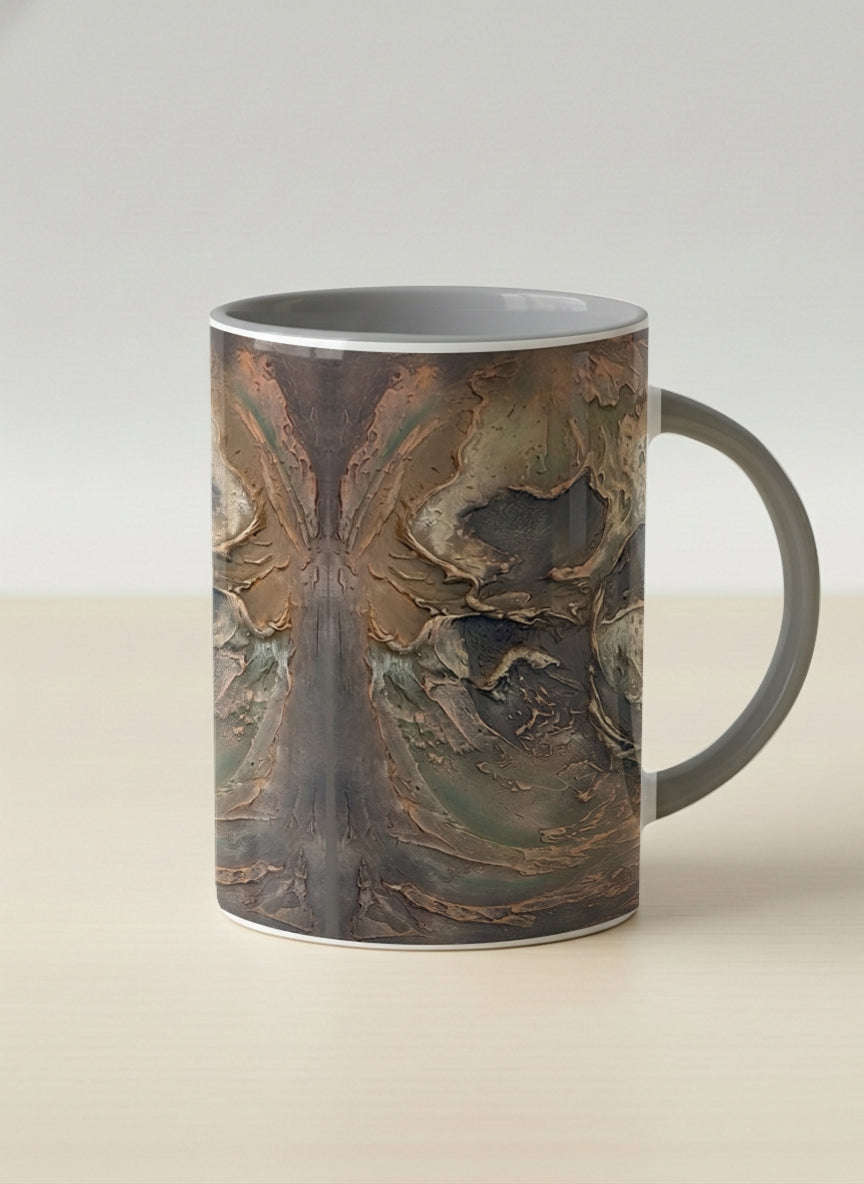 Hero Mug | Memories of The Soul mug featuring abstract earth tones and natural patterns by Mersedes Mein - Gallery By Inhesion