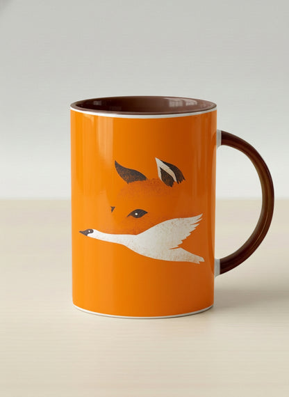 Hero Mug | Flying Fox mug with whimsical flying fox-swan illustration by Tang Yau Hoong - Gallery By Inhesion