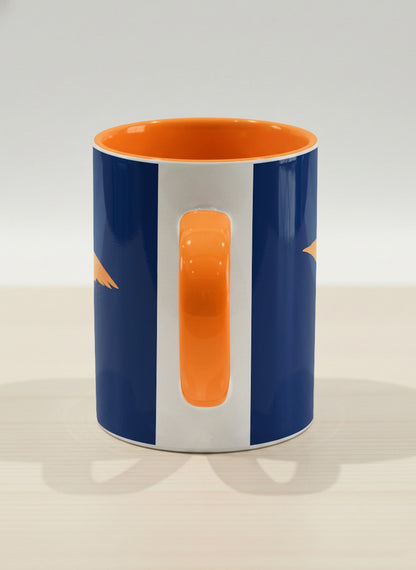 Hero Mug | Dream Big side view mug with surreal flying bird illustration in sunset colors by Tang Yau Hoong - Gallery By Inhesion