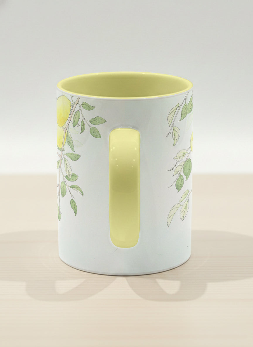 Hero Mug | Refreshing Pears side view mug with watercolor yellow pears by Alice Wong - Gallery By Inhesion