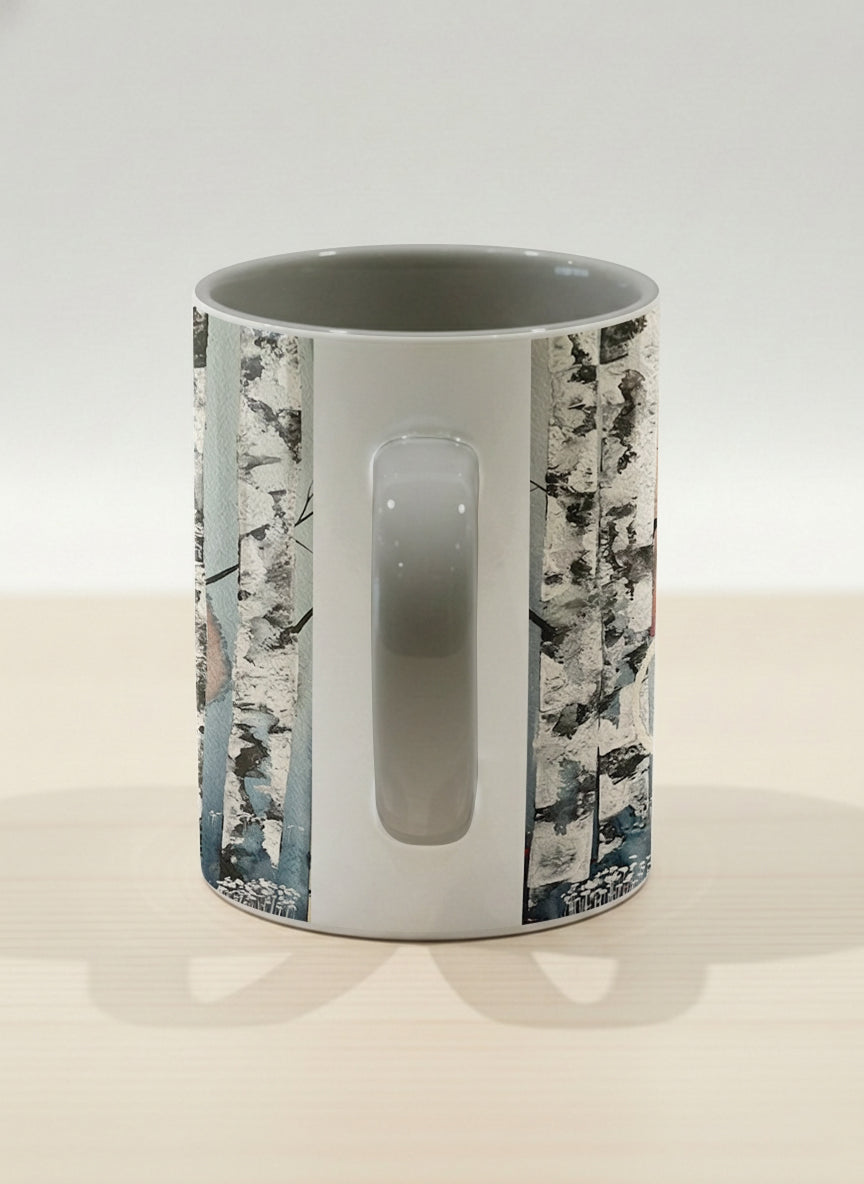 Hero Mug | Rings of Light side view mug with sun and tree, and soft pastel colors design by Renee Pupetz - Gallery By Inhesion
