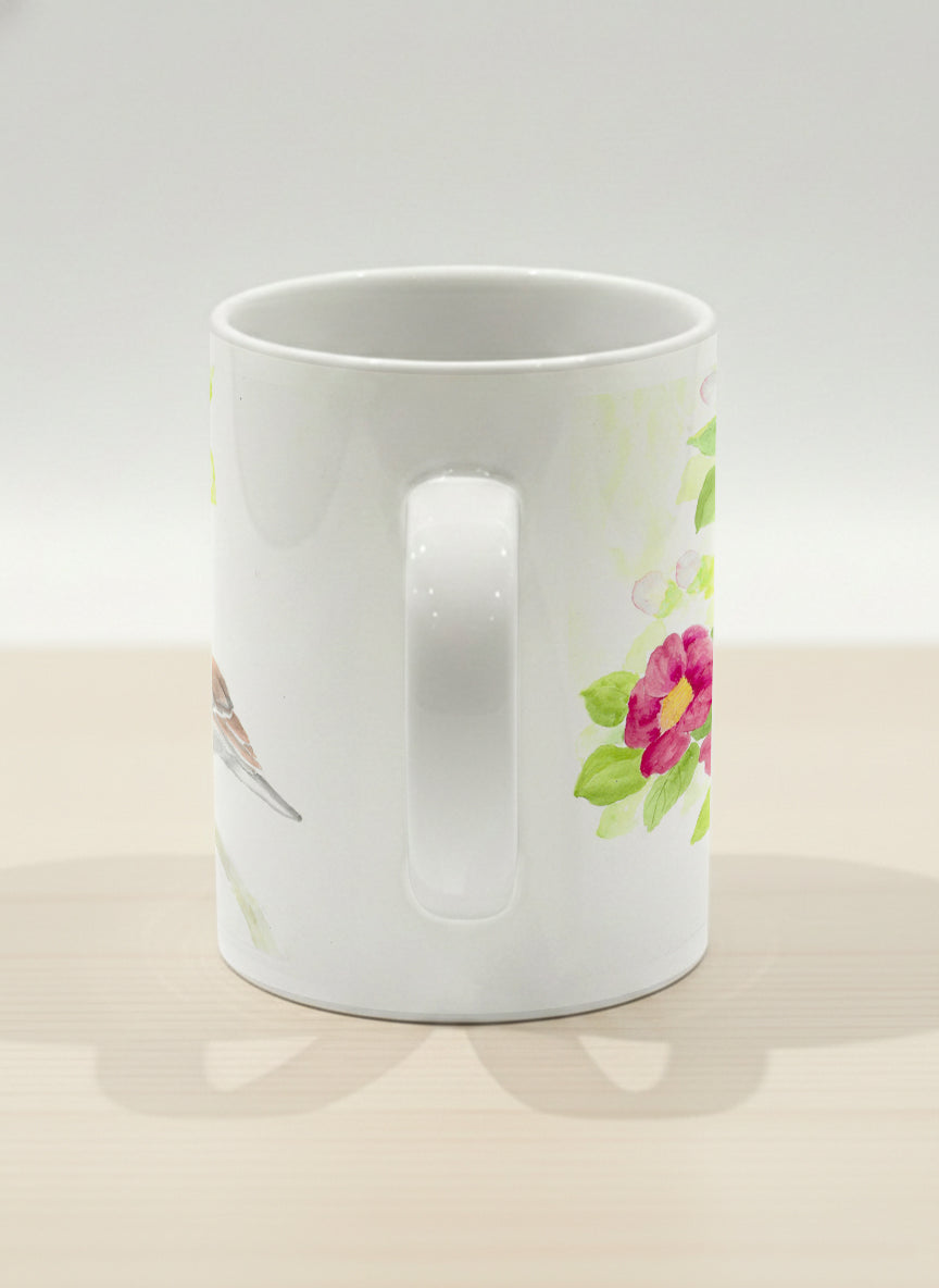 Hero mug | Joy Upon the Blossoming Branch ceramic side view mug front view