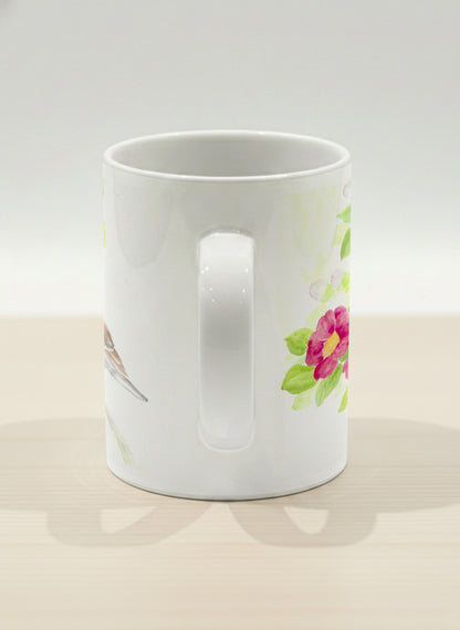Hero mug | Joy Upon the Blossoming Branch ceramic side view mug front view