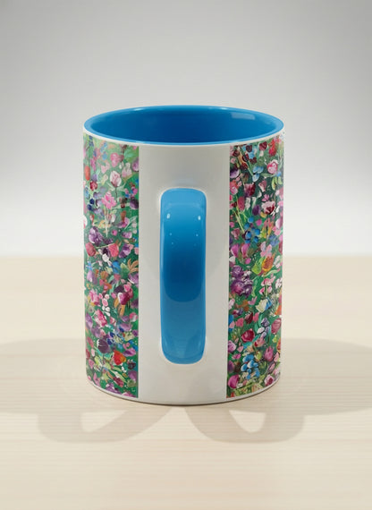 Hero Mug | Eye Candy side view mug showing vibrant floral patterns design by Renee Pupetz - Gallery By Inhesion