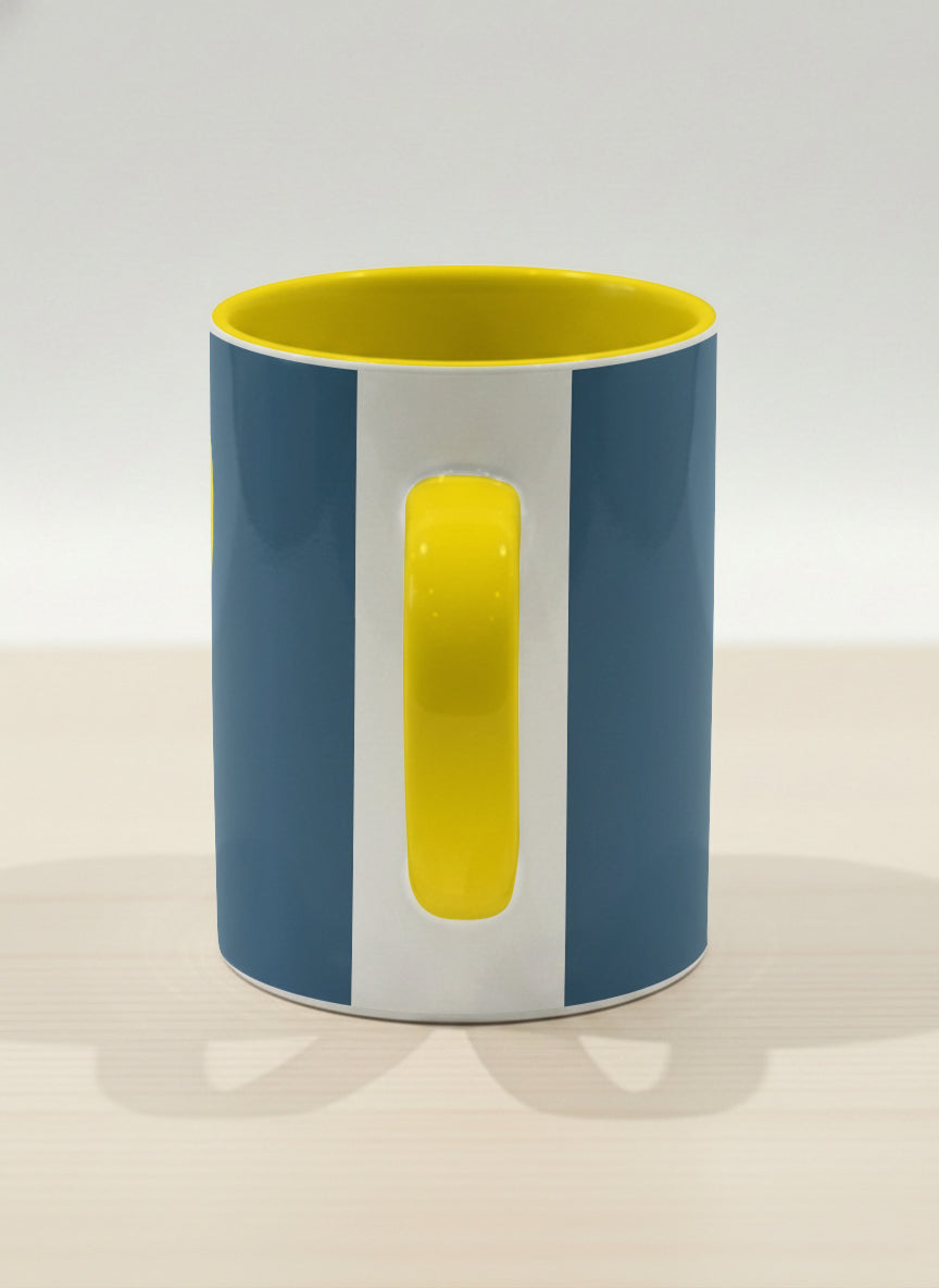 Hero Mug | Whale Song side view mug with a simple, bold yellow whale illustration by Tang Yau Hoong - Gallery By Inhesion