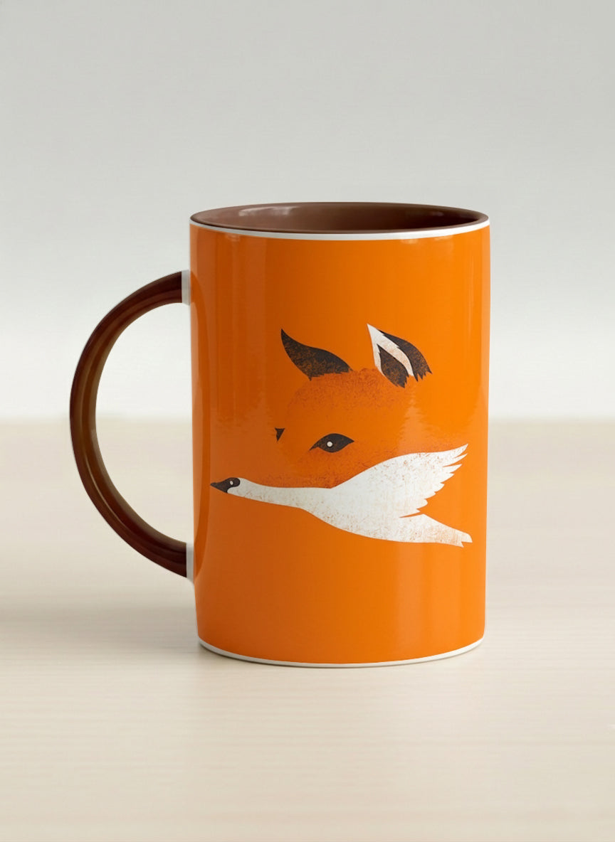 Hero Mug | Flying Fox left view mug with whimsical flying fox-swan illustration by Tang Yau Hoong - Gallery By Inhesion