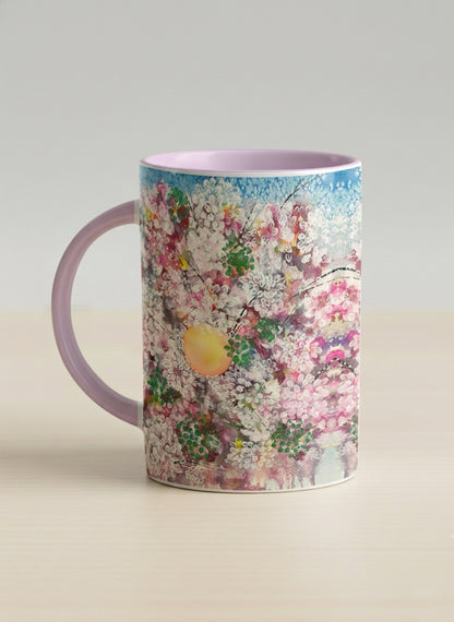 Hero Mug | Morning Blossoms left view mug with floral design by Renee Pupetz - Gallery By Inhesion