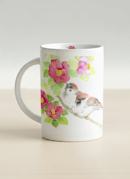 Hero mug | Joy Upon the Blossoming Branch ceramic left view  mug front view