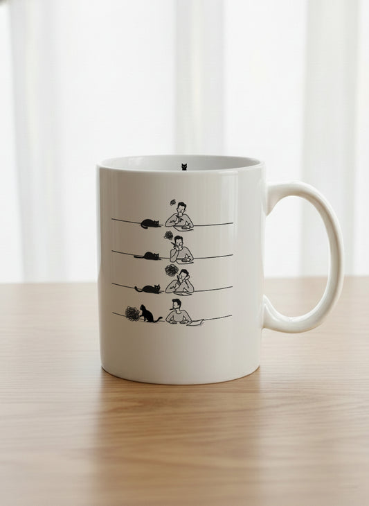 Classic Mug | A Purrfect idea mug with cat comic by Tang Yau Hoong - Gallery By Inhesion
