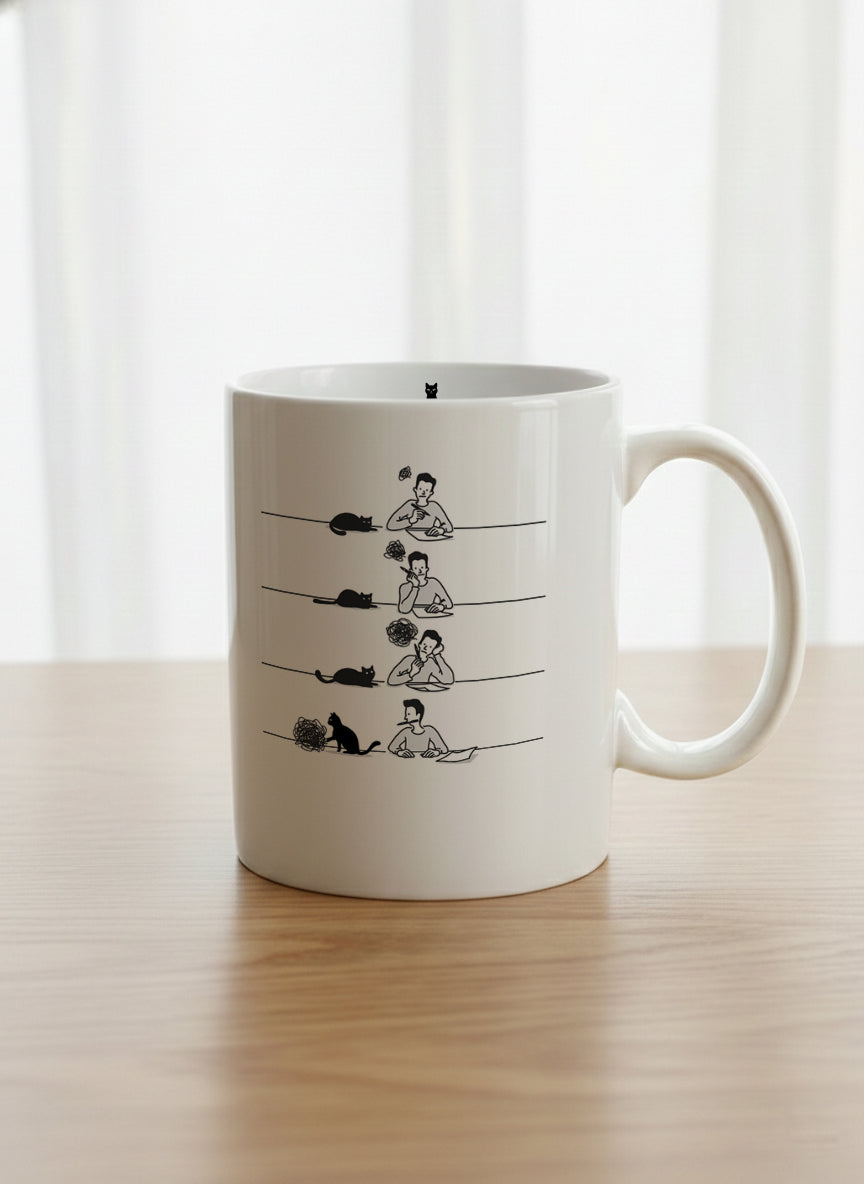 Classic Mug | A Purrfect idea mug with cat comic by Tang Yau Hoong - Gallery By Inhesion