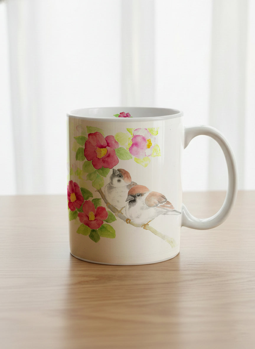 classic mug | Joy Upon the Blossoming Branch ceramic mug front view