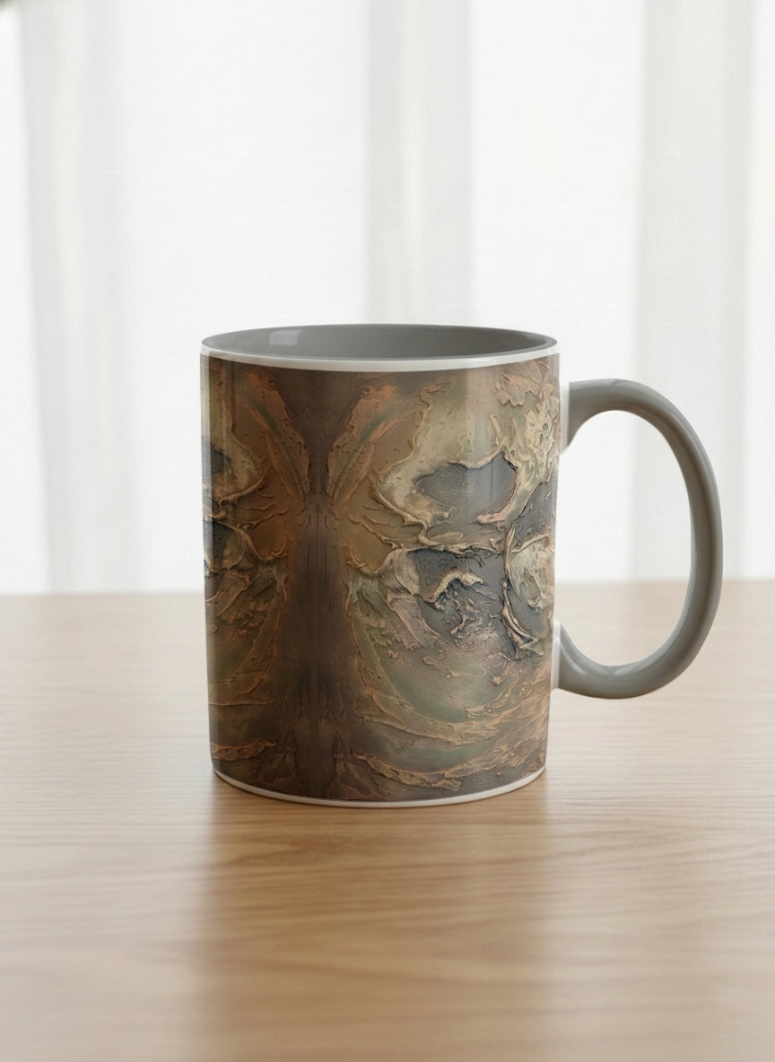 Classic Mug | Memories of The Soul mug featuring abstract earth tones and natural patterns by Mersedes Mein - Gallery By Inhesion