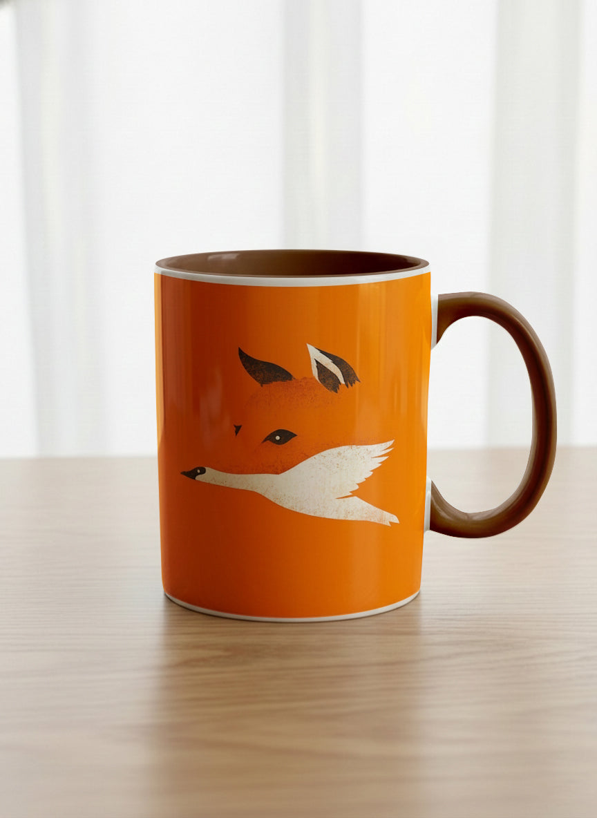 Classic Mug | Flying Fox mug with whimsical flying fox-swan illustration by Tang Yau Hoong - Gallery By Inhesion