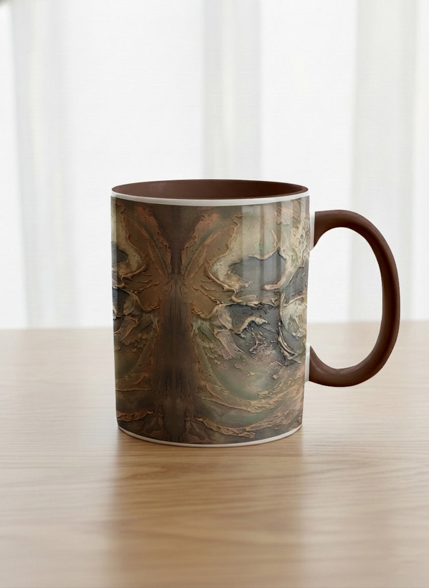 Classic Mug | Memories of The Soul mug featuring abstract earth tones and natural patterns by Mersedes Mein - Gallery By Inhesion