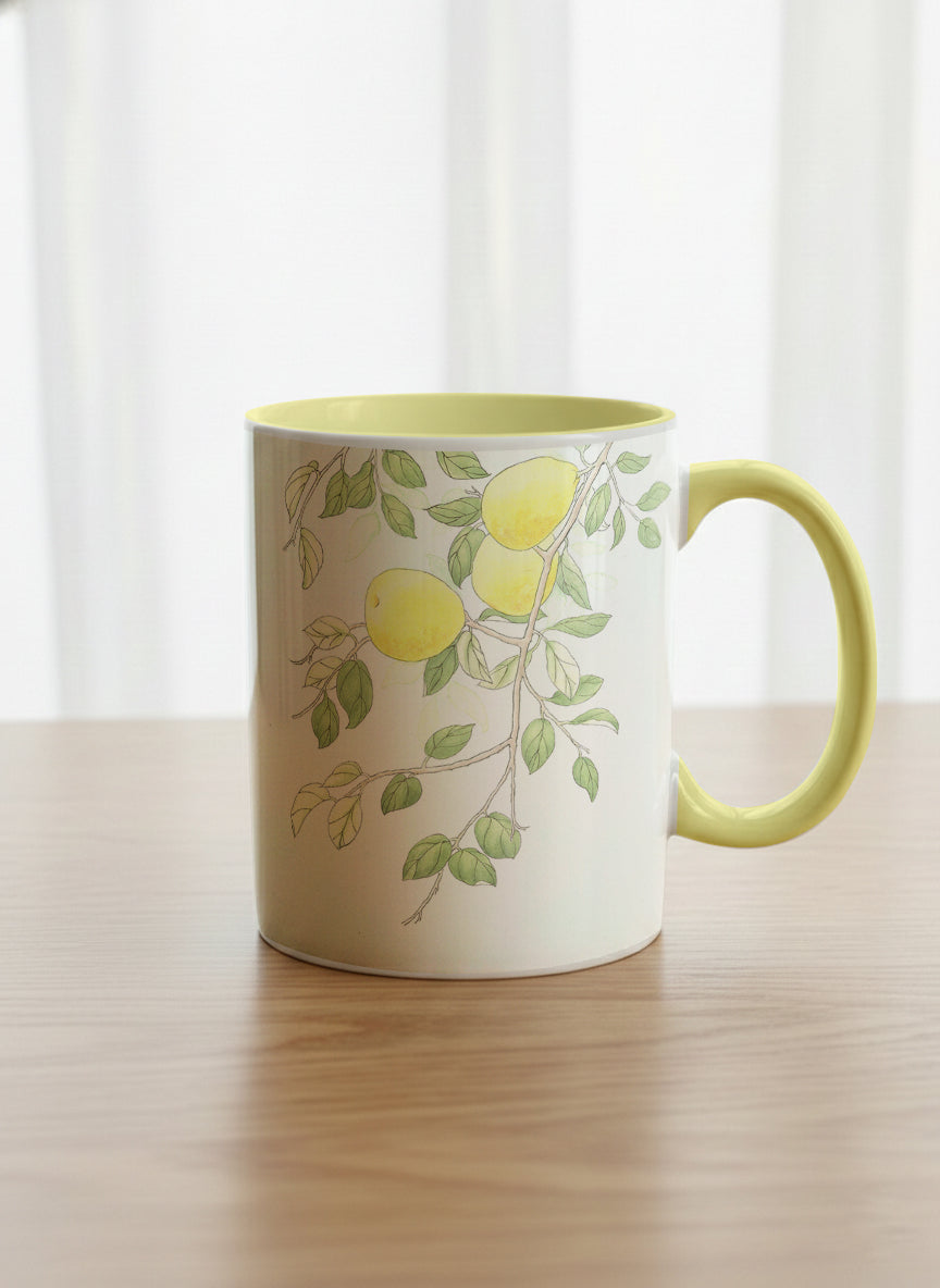 Classic Mug | Refreshing Pears mug with watercolor yellow pears by Alice Wong - Gallery By Inhesion