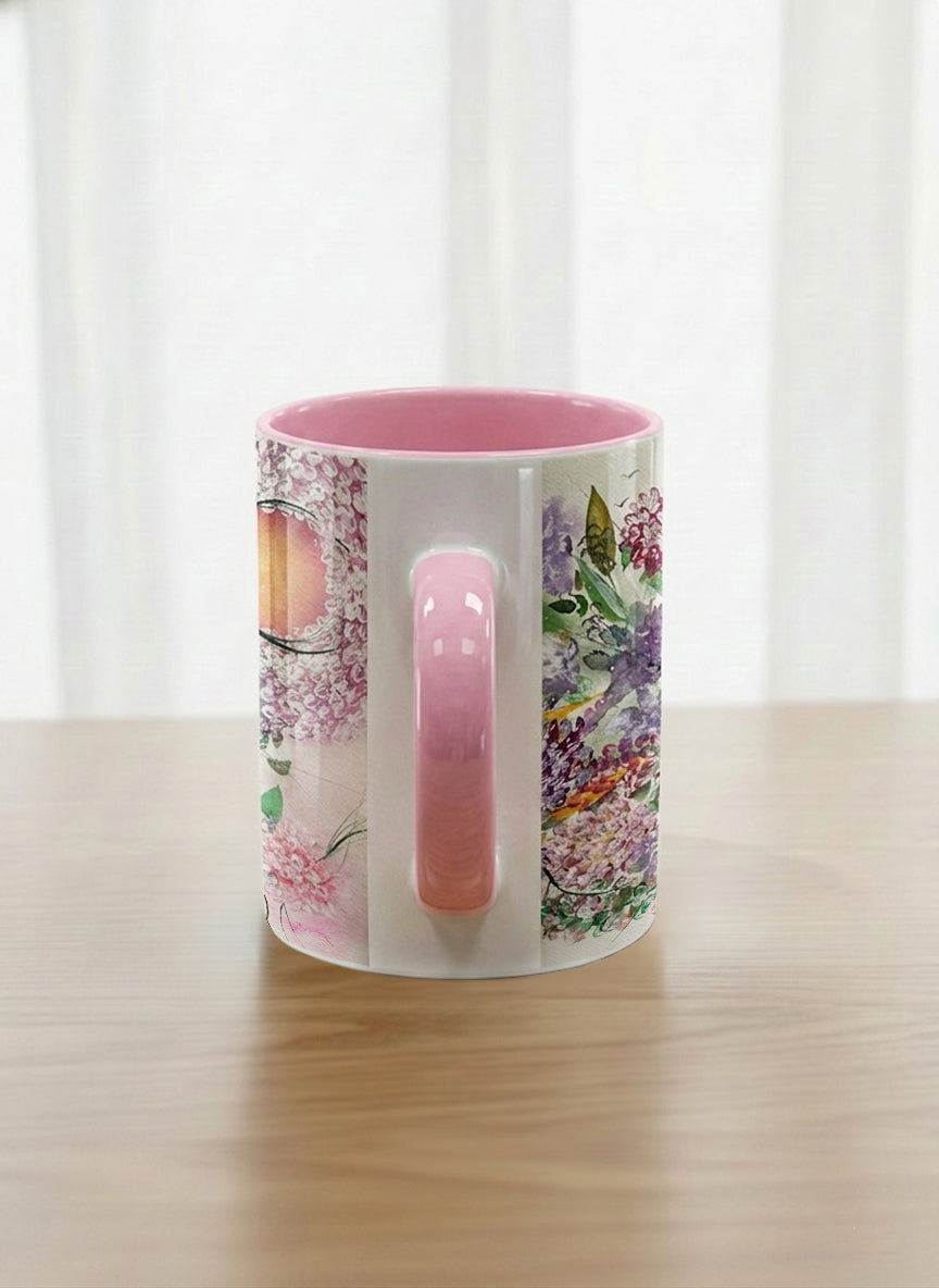 Classic Mug | Sweetest Symphony side view mug showing beautiful floral designs by Renee Pupetz - Gallery By Inhesion