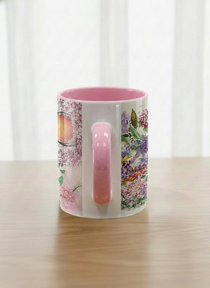 Classic Mug | Sweetest Symphony side view mug showing beautiful floral designs by Renee Pupetz - Gallery By Inhesion