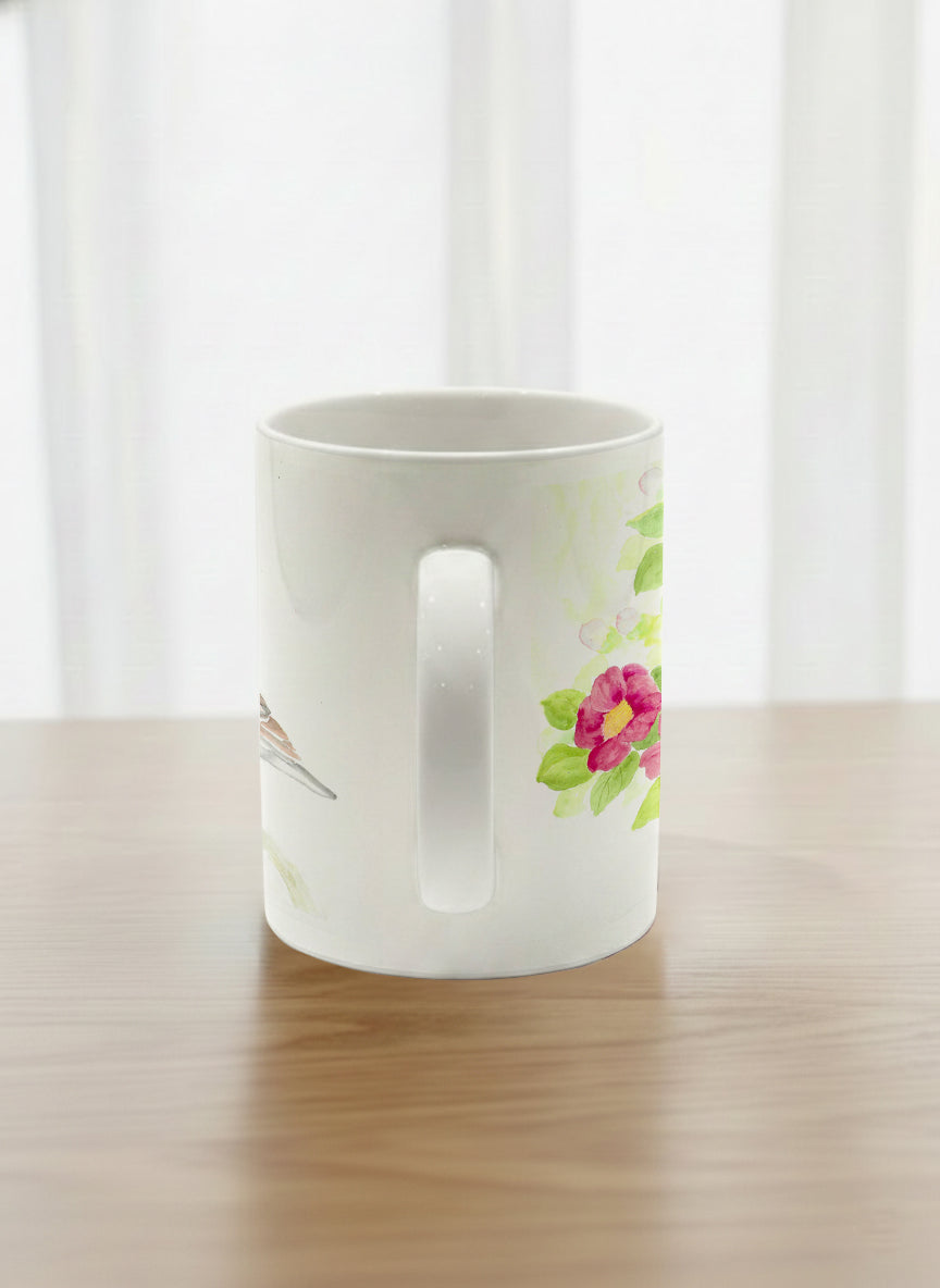 Classic mug | Joy Upon the Blossoming Branch ceramic side view mug front view