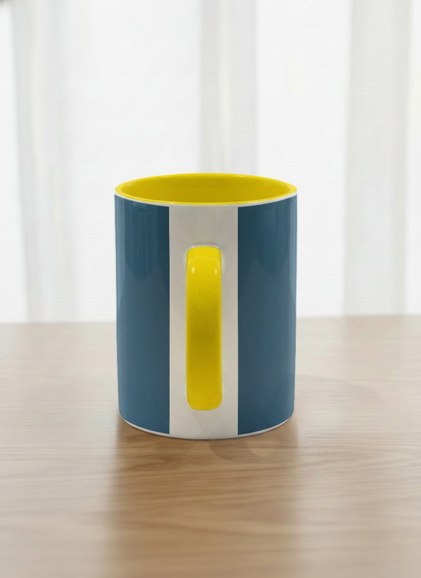 Classic Mug | Whale Song side view mug with a simple, bold yellow whale illustration by Tang Yau Hoong - Gallery By Inhesion