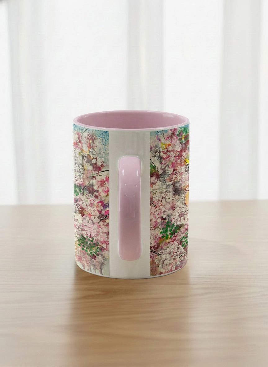 Classic Mug | Morning Blossoms side view mug with floral design by Renee Pupetz - Gallery By Inhesion