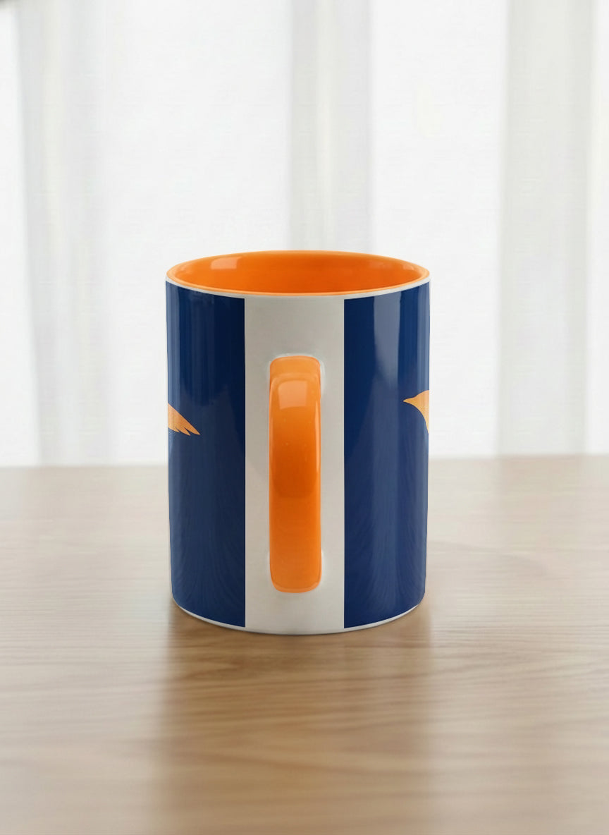 Classic Mug | Dream Big side view mug with surreal flying bird illustration in sunset colors by Tang Yau Hoong - Gallery By Inhesion