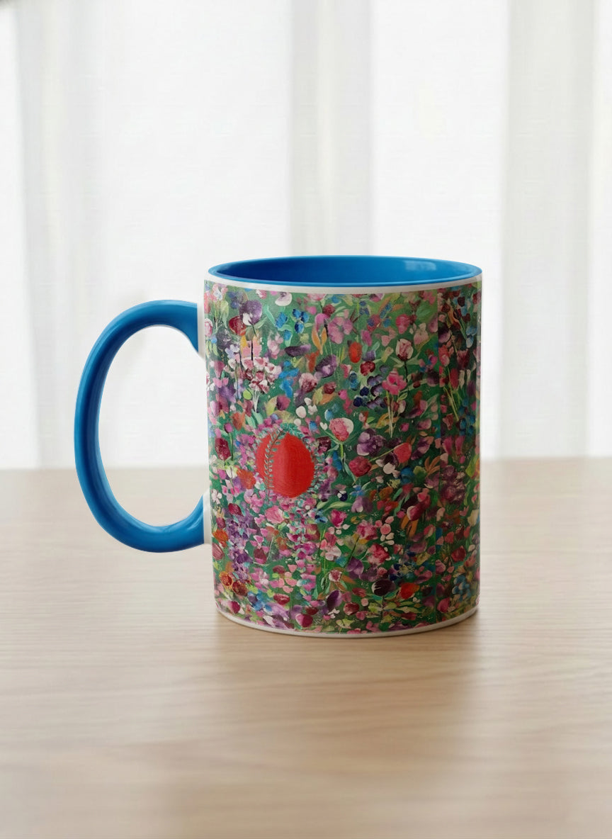 classic Mug | Eye Candy left view mug showing vibrant floral patterns design by Renee Pupetz - Gallery By Inhesion