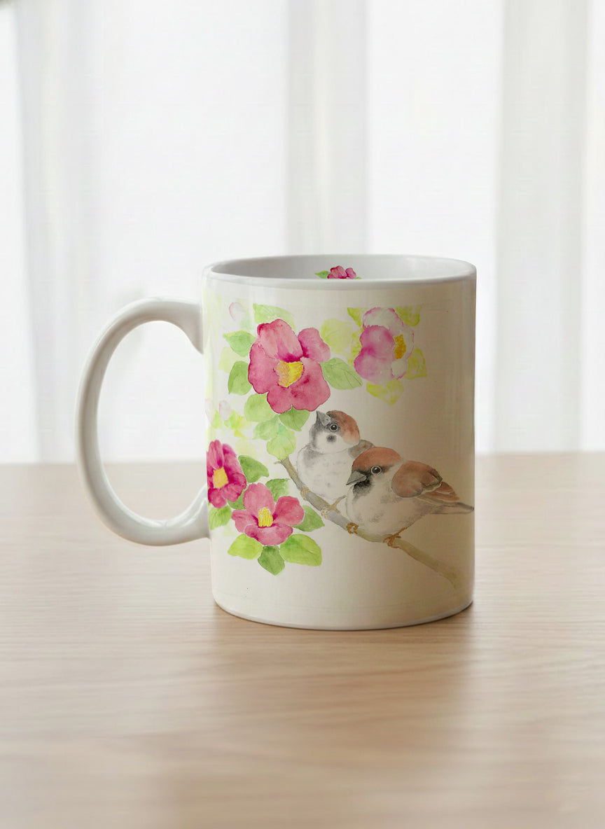Classic mug | Joy Upon the Blossoming Branch ceramic left view mug front view