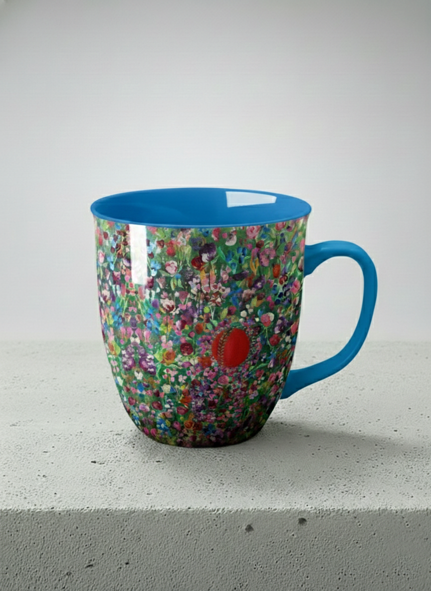 Ronny Mug | Eye Candy mug showing vibrant floral patterns design by Renee Pupetz - Gallery By Inhesion