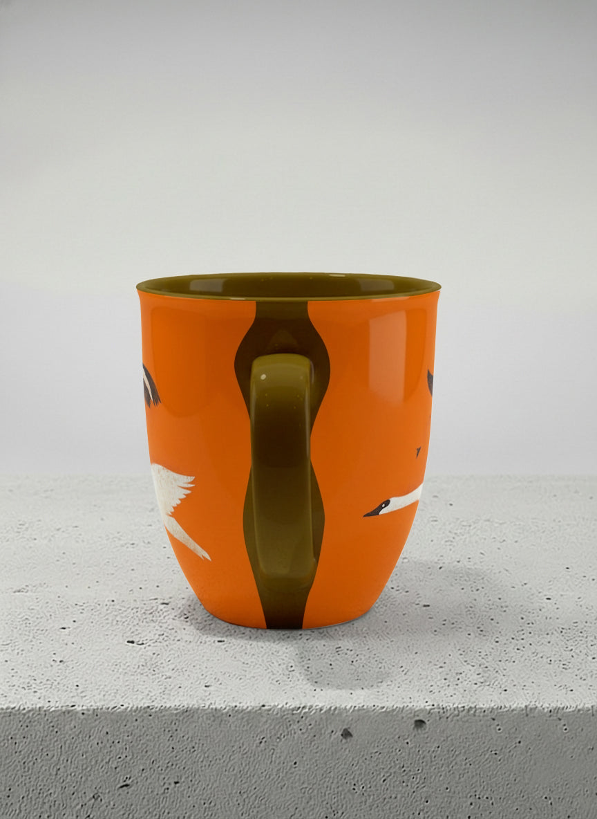 Ronny Mug | Flying Fox side view mug with whimsical flying fox-swan illustration by Tang Yau Hoong - Gallery By Inhesion