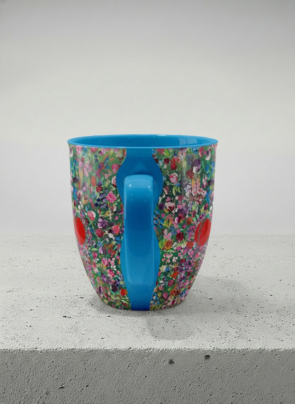 ronny Mug | Eye Candy side view mug showing vibrant floral patterns design by Renee Pupetz - Gallery By Inhesion