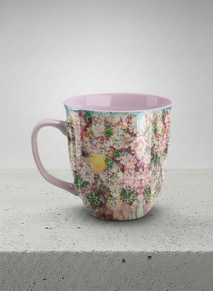 ronny mug | Morning Blossoms left view  mug with floral design by Renee Pupetz - Gallery By Inhesion