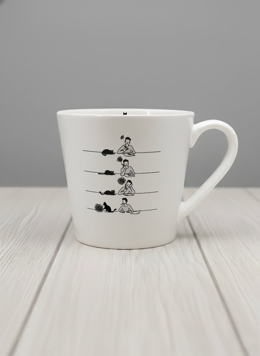 Conical Mug | A Purrfect idea mug with cat comic by Tang Yau Hoong - Gallery By Inhesion