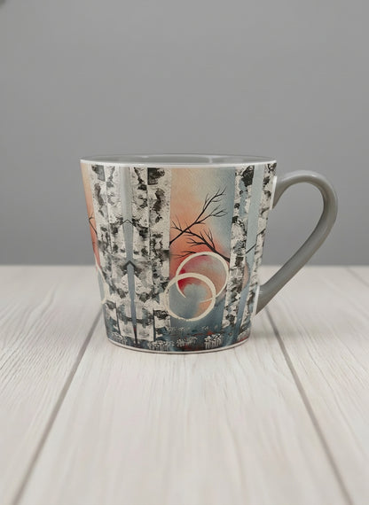 Conical Mug | Rings of Light mug with sun and tree, and soft pastel colors design by Renee Pupetz - Gallery By Inhesion