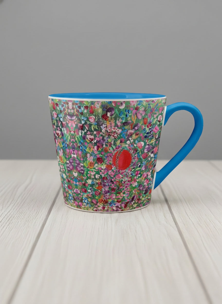 Conical Mug | Eye Candy mug showing vibrant floral patterns design by Renee Pupetz - Gallery By Inhesion