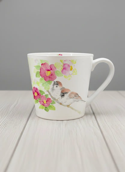 Conical mug | Joy Upon the Blossoming Branch ceramic mug front view