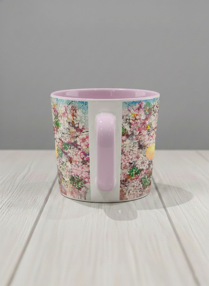 Conical Mug | Morning Blossoms side view mug with floral design by Renee Pupetz - Gallery By Inhesion