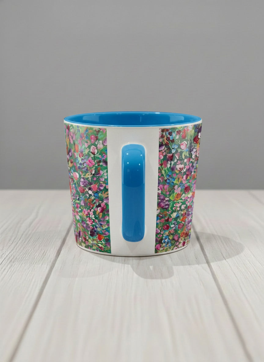 Conical Mug | Eye Candy side view mug showing vibrant floral patterns design by Renee Pupetz - Gallery By Inhesion