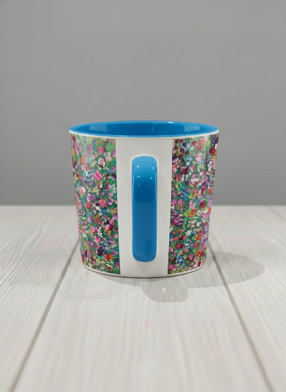Conical Mug | Eye Candy side view mug showing vibrant floral patterns design by Renee Pupetz - Gallery By Inhesion