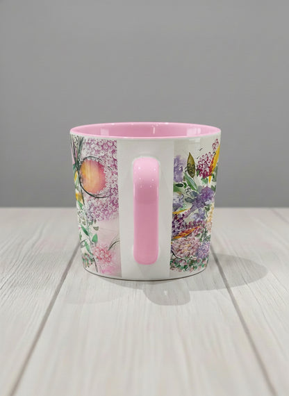 Conical Mug | Sweetest Symphony side view mug showing beautiful floral designs by Renee Pupetz - Gallery By Inhesion