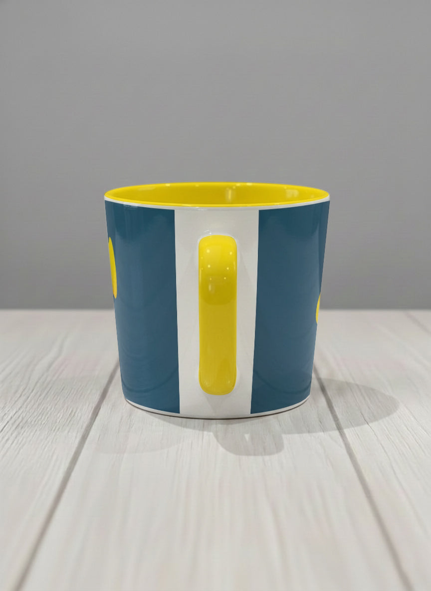 Conical Mug | Whale Song side view mug with a simple, bold yellow whale illustration by Tang Yau Hoong - Gallery By Inhesion