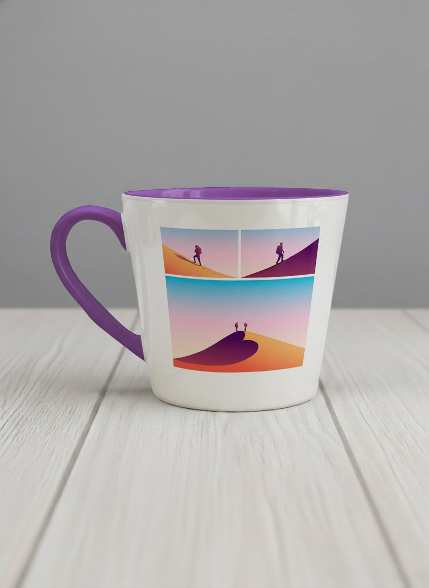 Conical Mug | When Love Meets Us left view mug with lover comic by Tang Yau Hoong - Gallery By Inhesion